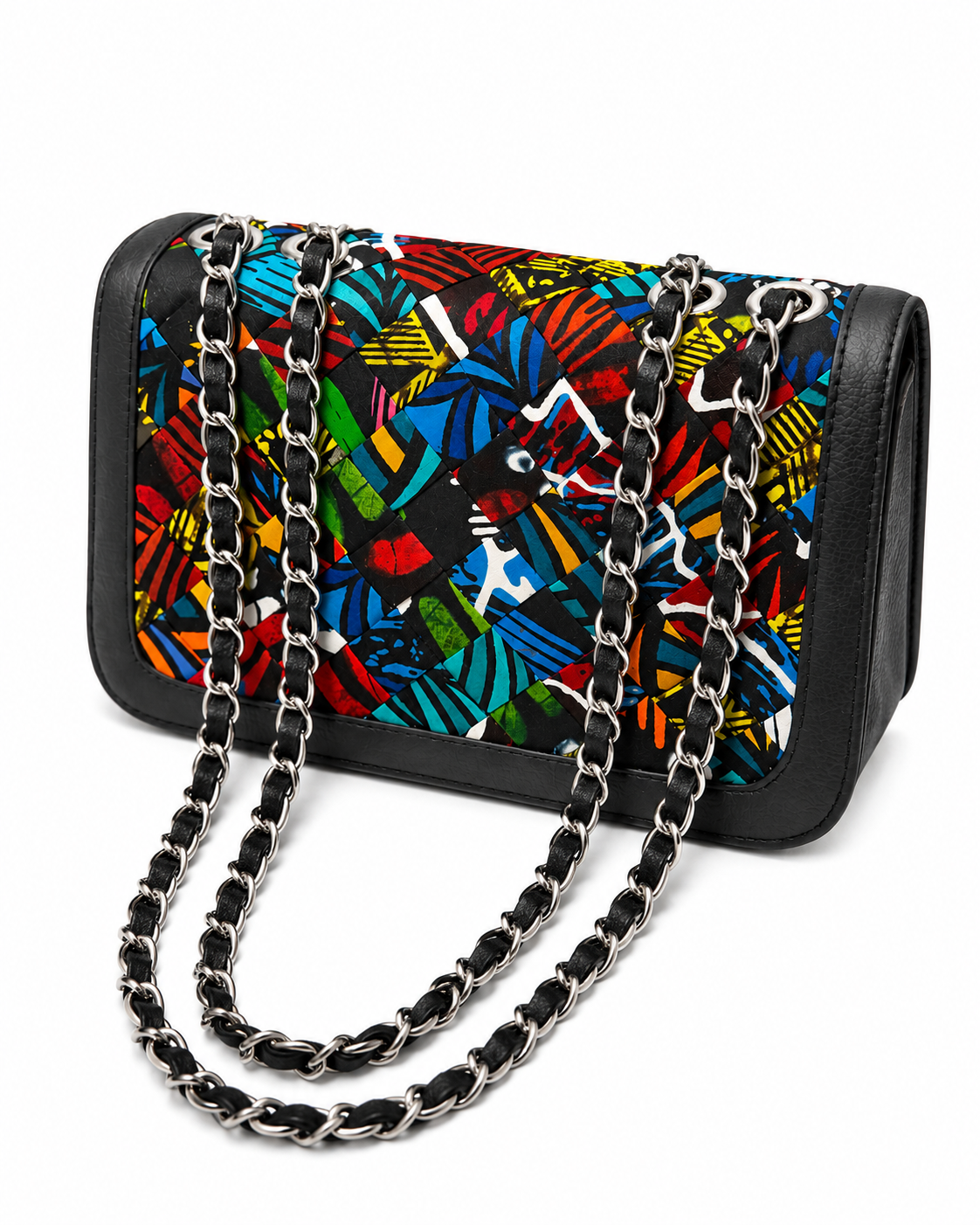 Handcrafted Ankara Basket Weave Handbag