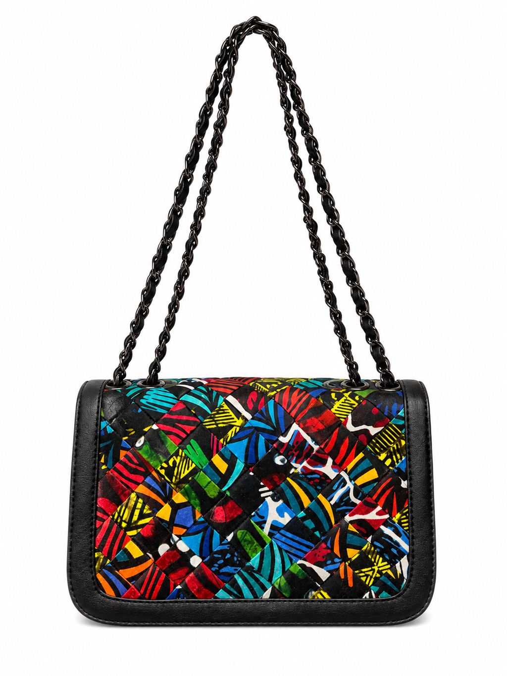 Handcrafted Ankara Basket Weave Handbag